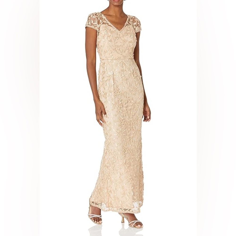 Adrianna Papell lace long dress gown